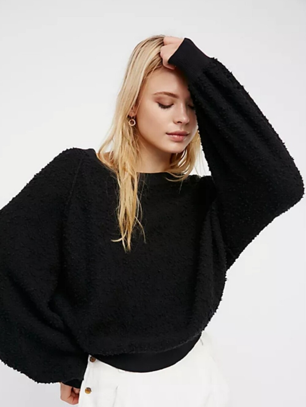 Free People Black Found My Friend Sweater